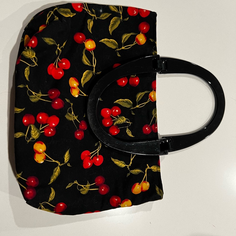 Cherry-Patterned Cloth Handbag - image 2